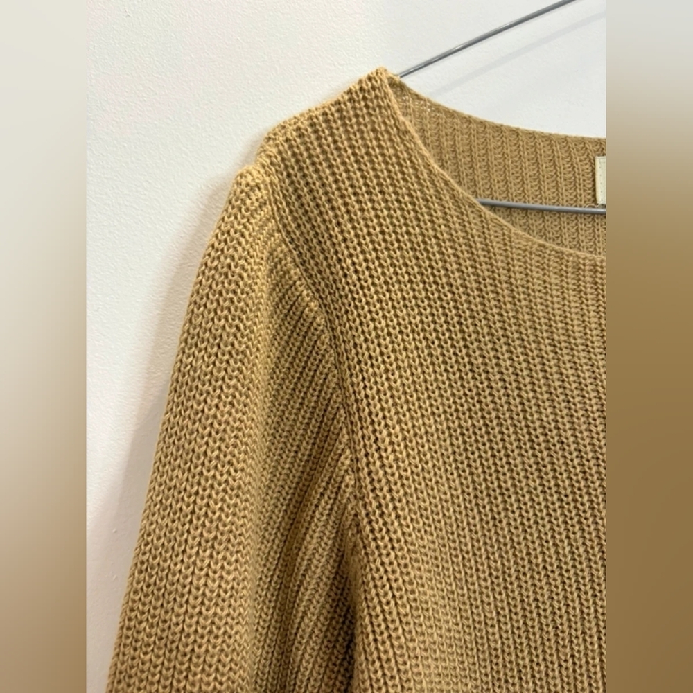 Women's Colorblock Sweater - Tan, Black, and Gray - Picture 3 of 6